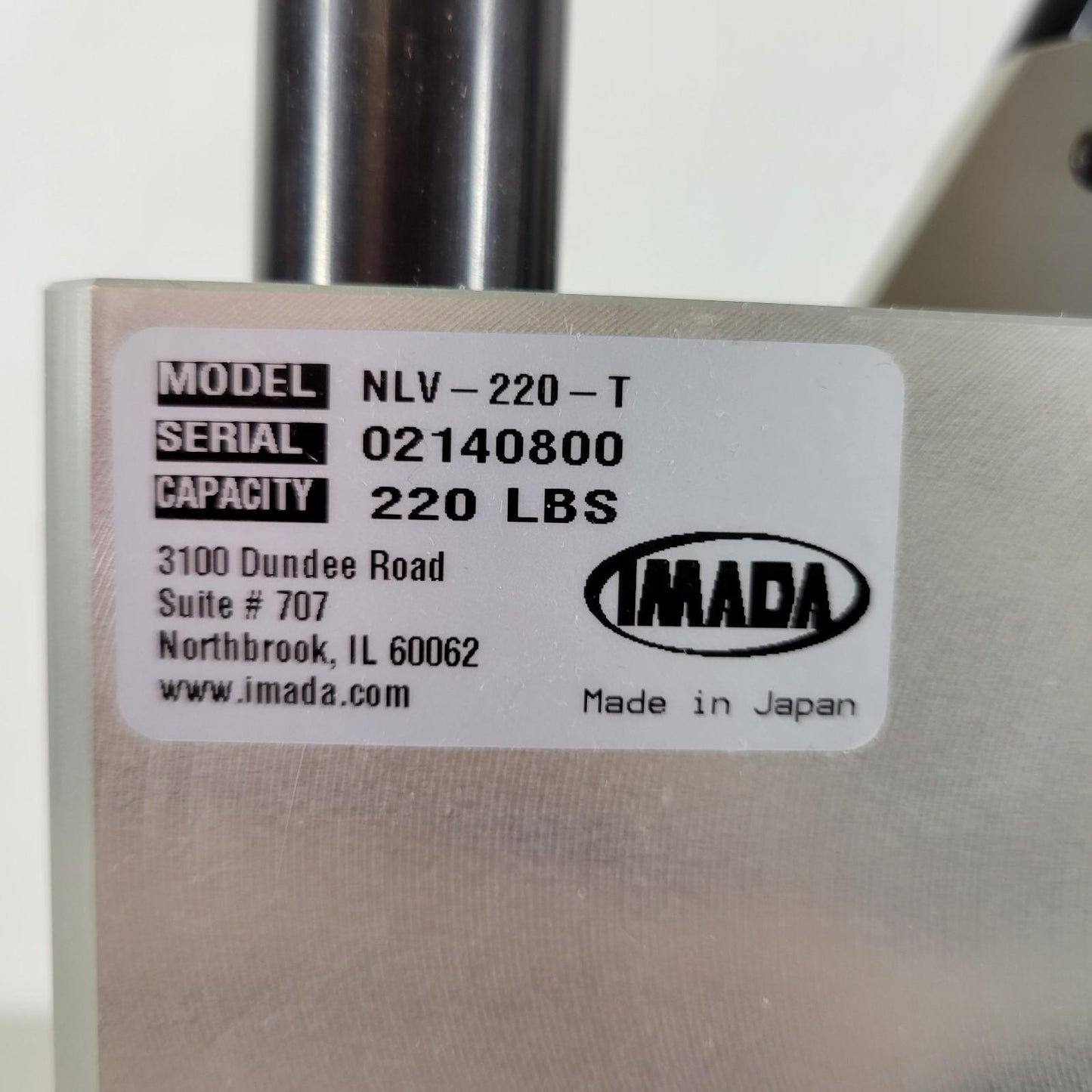 IMADA NLV - 220 - T Manual Lever-Operated Force Test Stand 220 LB Rating