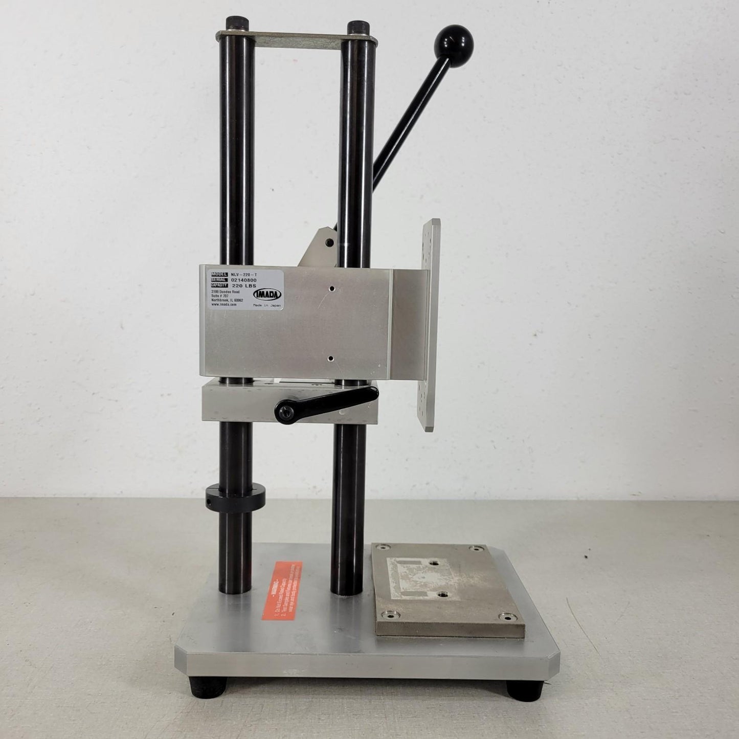 IMADA NLV - 220 - T Manual Lever-Operated Force Test Stand 220 LB Rating