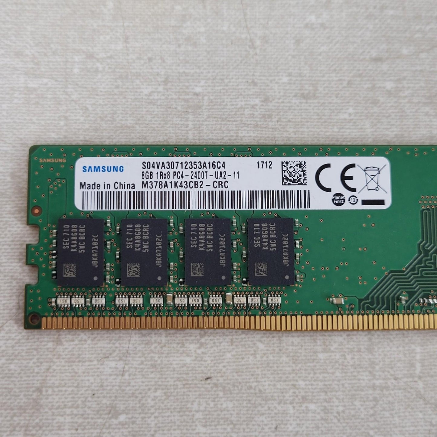 Samsung 8GB DDR4 2400 PC4-19200 Desktop RAM 1Rx8 UDIMM M378A1K43CB2-CRC