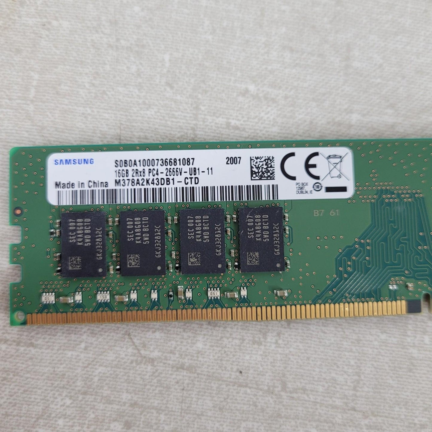 5 STICKS- Samsung 16GB DDR4-2666 PC4-21300 2Rx8 DIMM RAM Memory M378A2K43DB1-CTD
