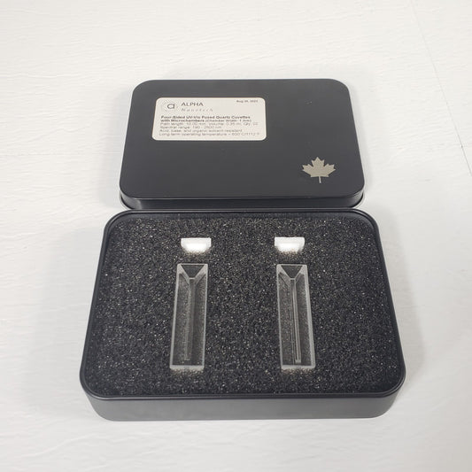 Alpha Nanotech Four Sided UV-Vis Fused Quartz Cuvettes w/ Microchambers 1mm