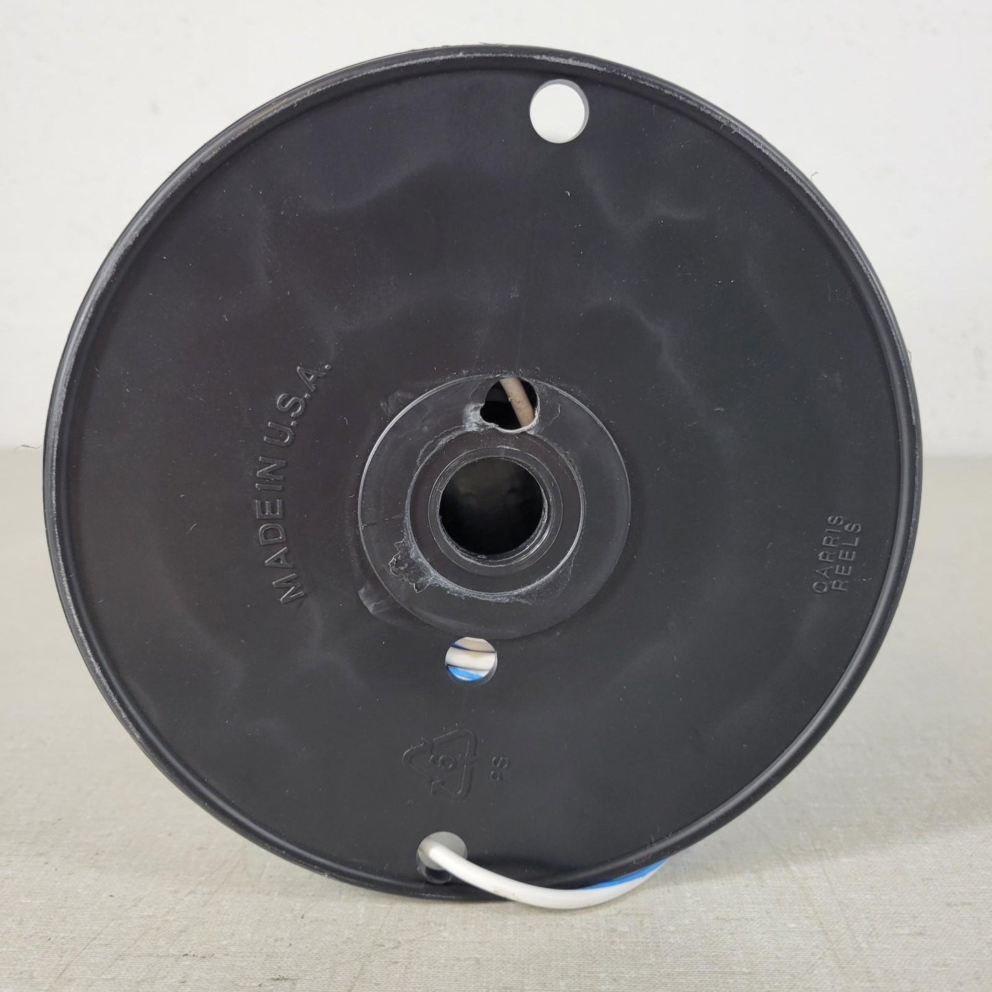 Partial Reel 450ft: Waytek WX14-9 White w/ Blue Stripe 14GA Copper Wire