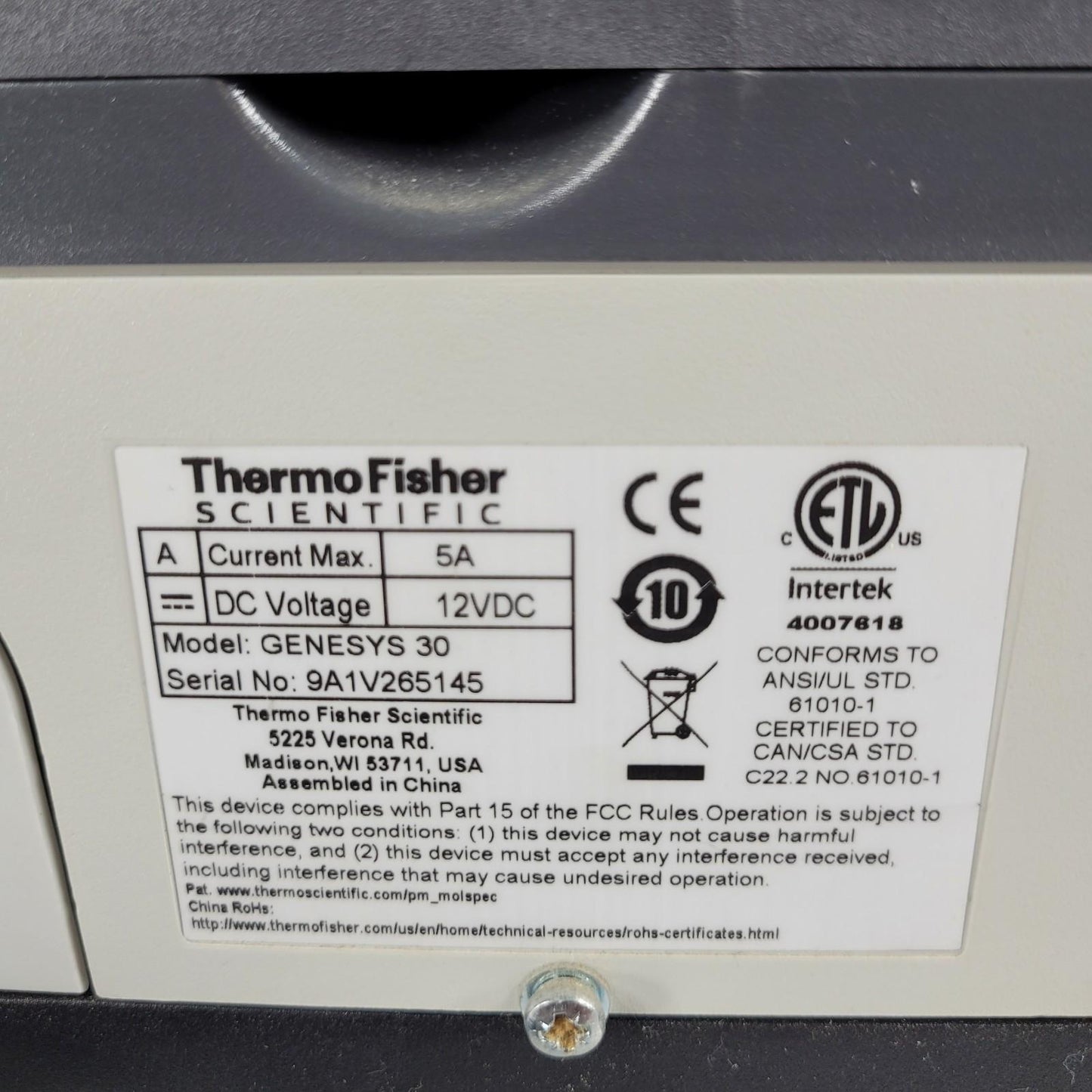 TESTED Thermo Scientific Genesys 30 Digital Visible Spectrophotometer 335-1000nm