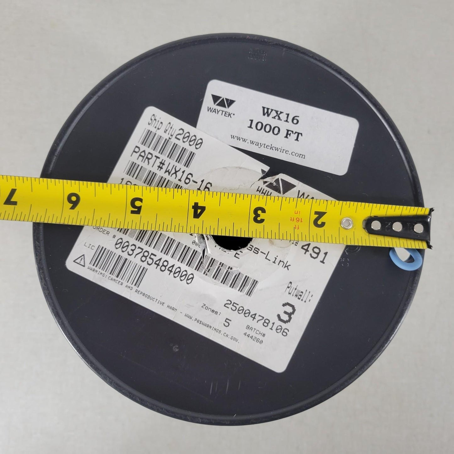 Partial Reel 700ft Waytek WX16-16 SXL Light Blue Cross-Link Automotive Wire 16GA