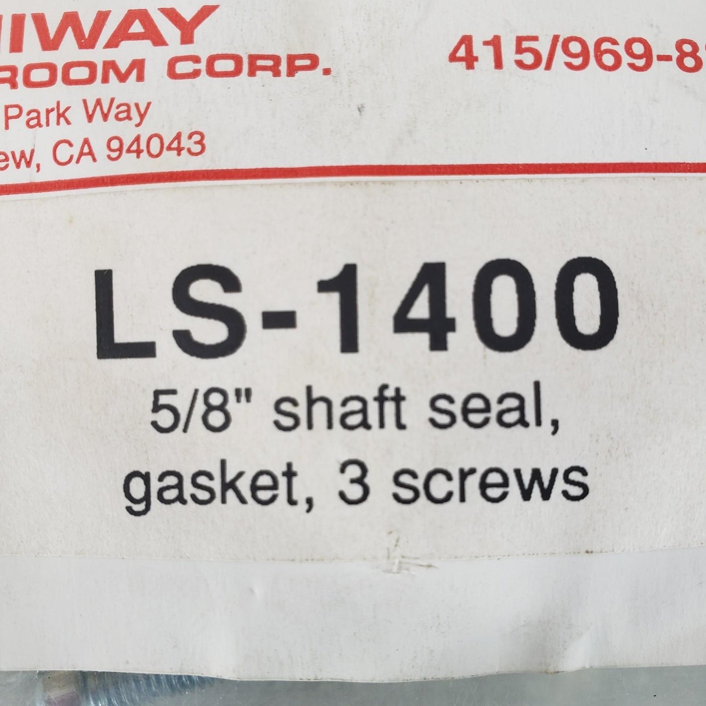 DUNIWAY STOCKROOM LS1400 5/8" Shaft Seal, Gasket, 3 Screws Kit
