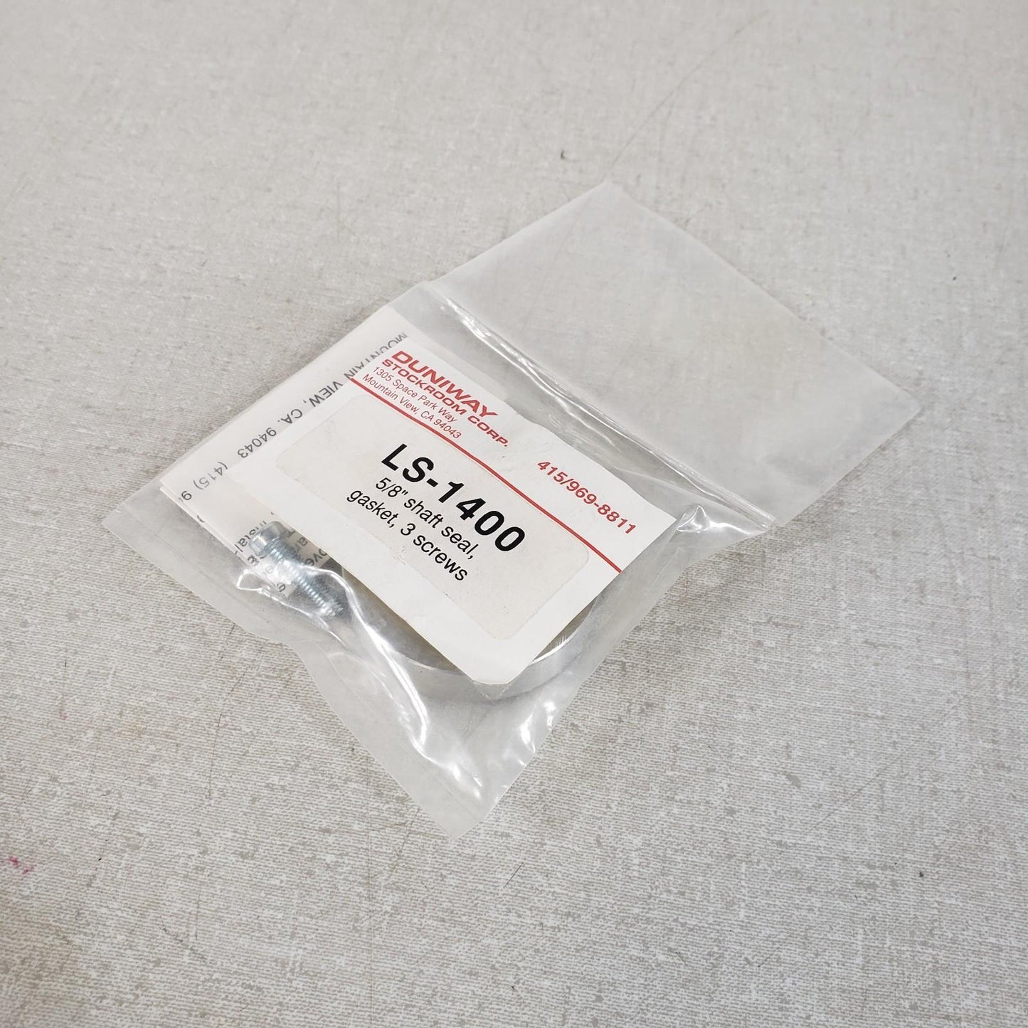 DUNIWAY STOCKROOM LS1400 5/8" Shaft Seal, Gasket, 3 Screws Kit