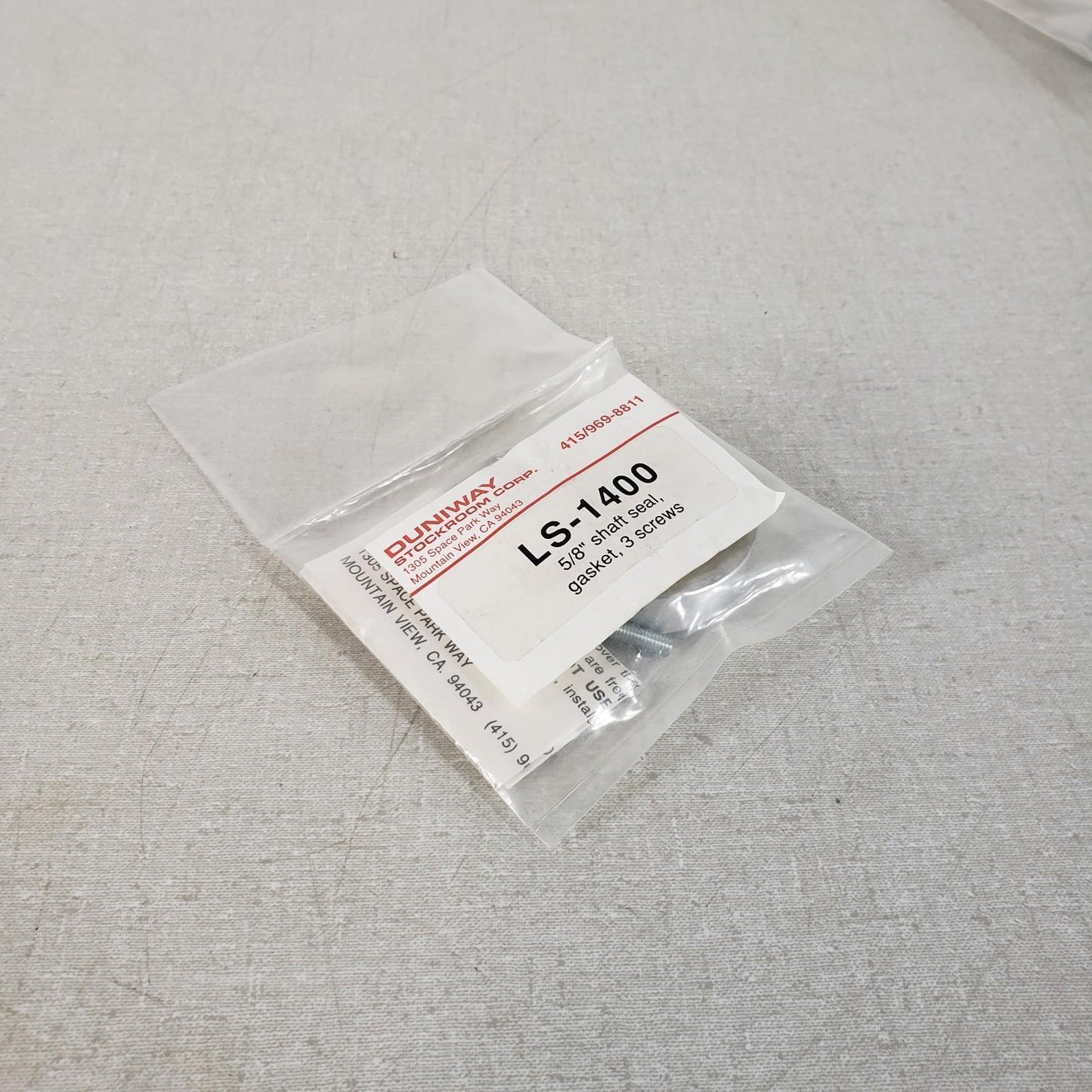 DUNIWAY STOCKROOM LS1400 5/8" Shaft Seal, Gasket, 3 Screws Kit