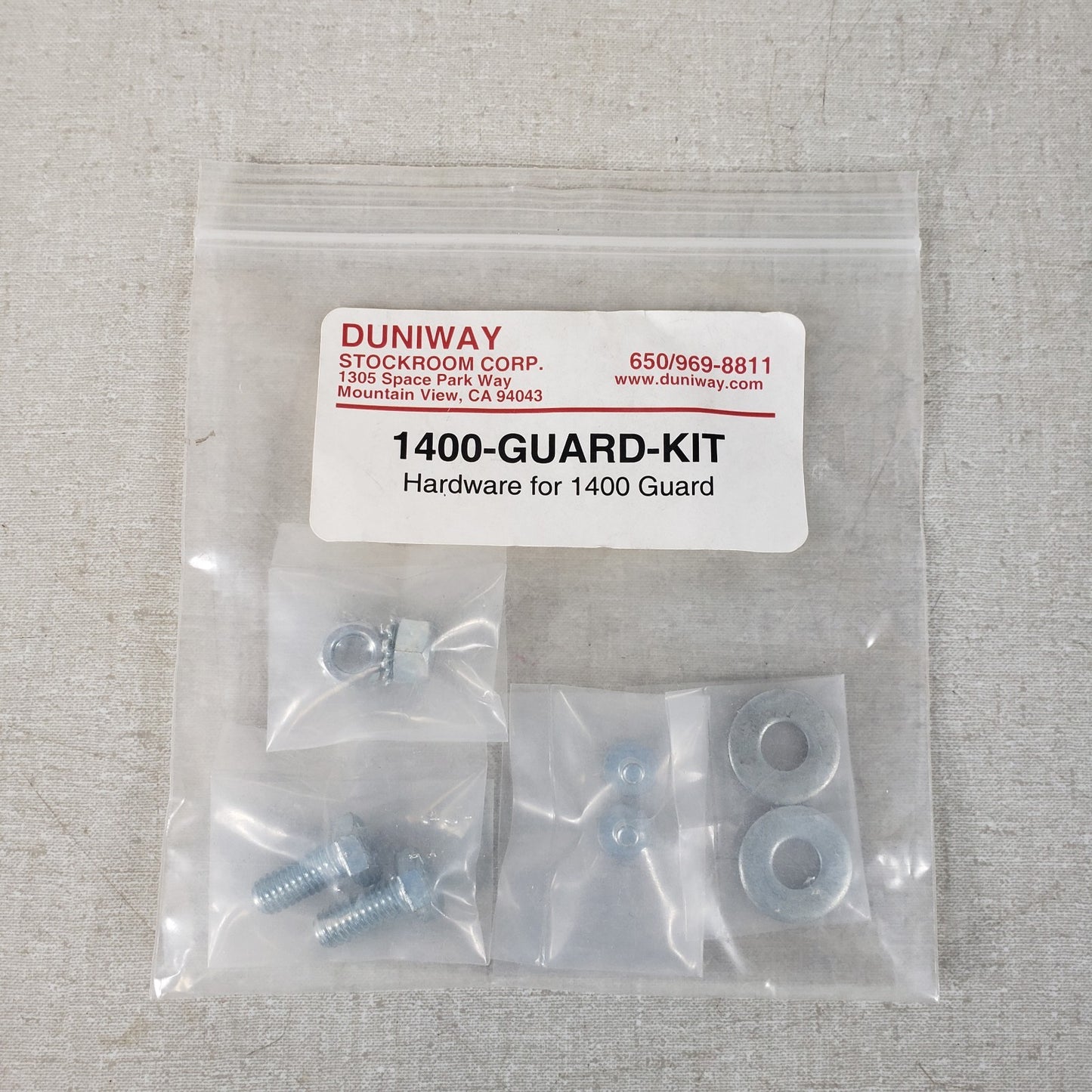 DUNIWAY STOCKROOM CORP. 1400-GUARD-KIT Vacuum Pump Hardware Part Kit Nuts Bolts