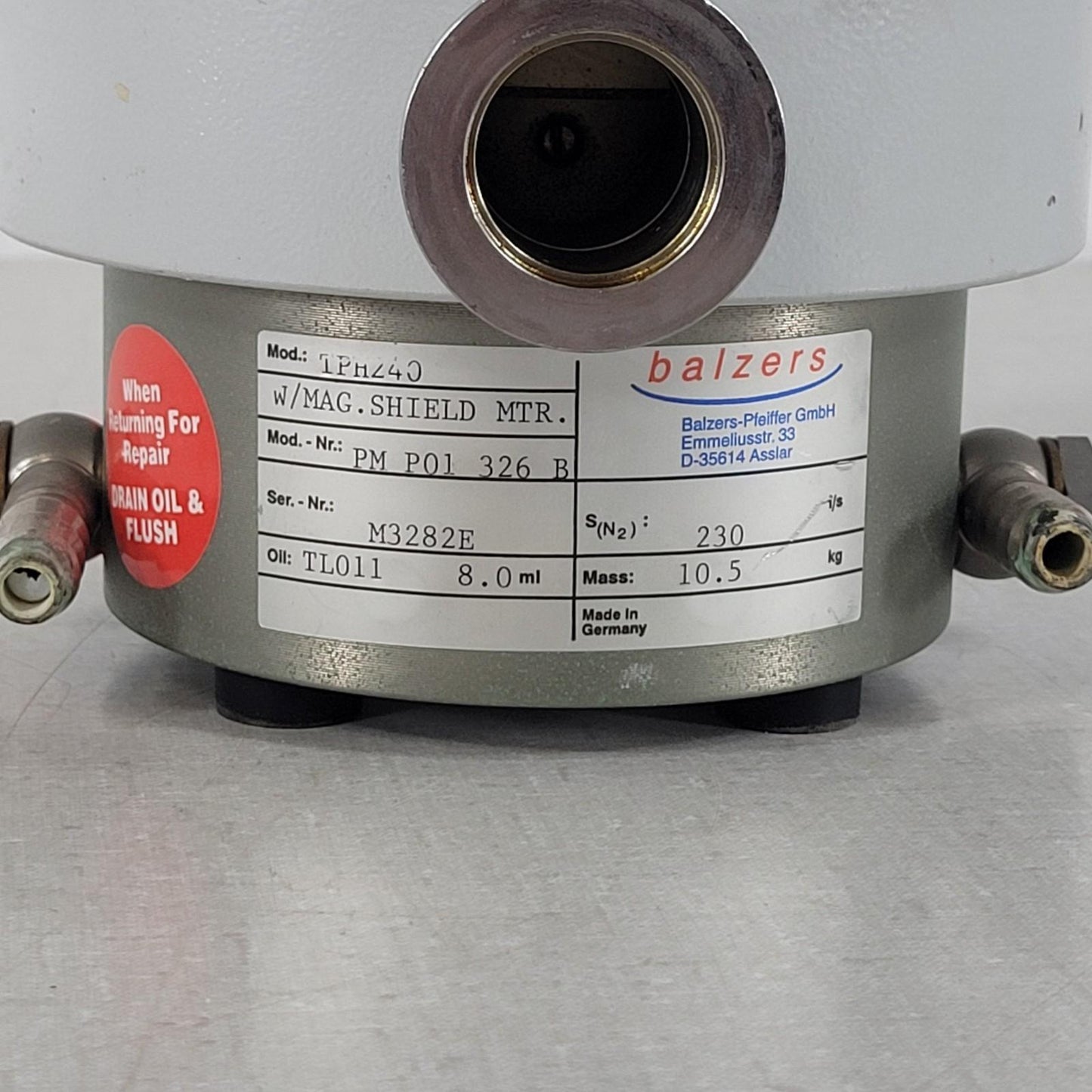 TESTED to E-7 Torr: Pfeiffer TPH240 Turbo Vacuum Pump ISO100 TCP120A Controller