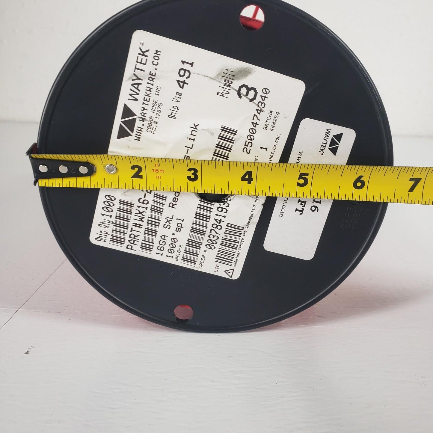 Partial Reel 820ft Waytek WX16-2 SXL Red Cross-Link Automotive Wire 16GA