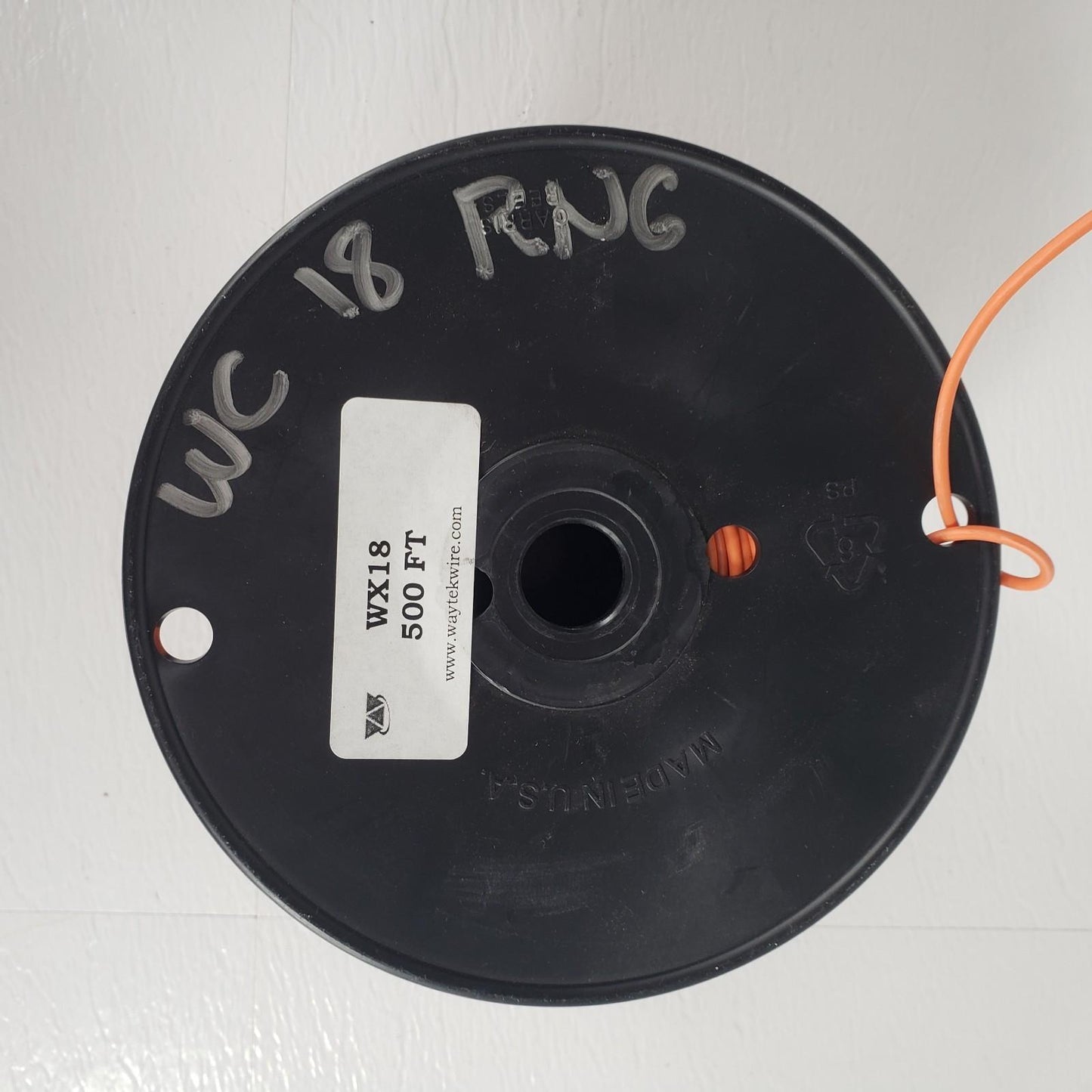 Partial Reel 220ft Waytek WX18-3 SXL Orange Cross-Link Automotive Wire 18GA