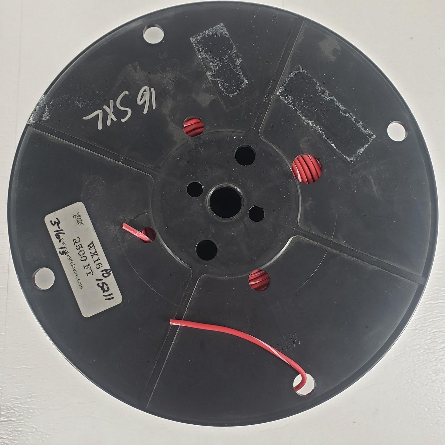 Partial Reel 800ft Waytek WX16-2 SXL Red & White Cross-Link Automotive Wire 16GA