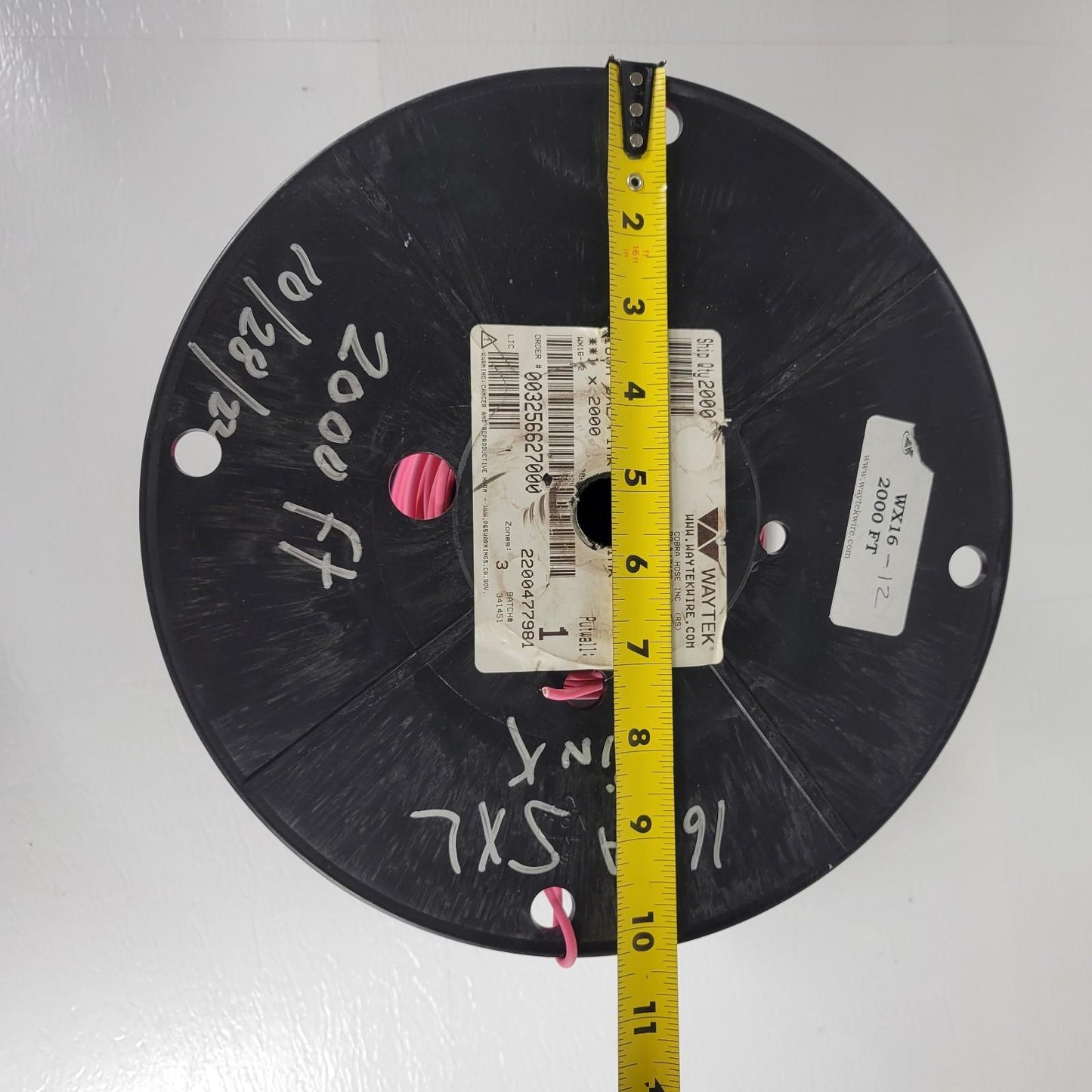Partial Reel 200ft Waytek WX16-12 SXL Pink Cross-Link Automotive Wire 16GA