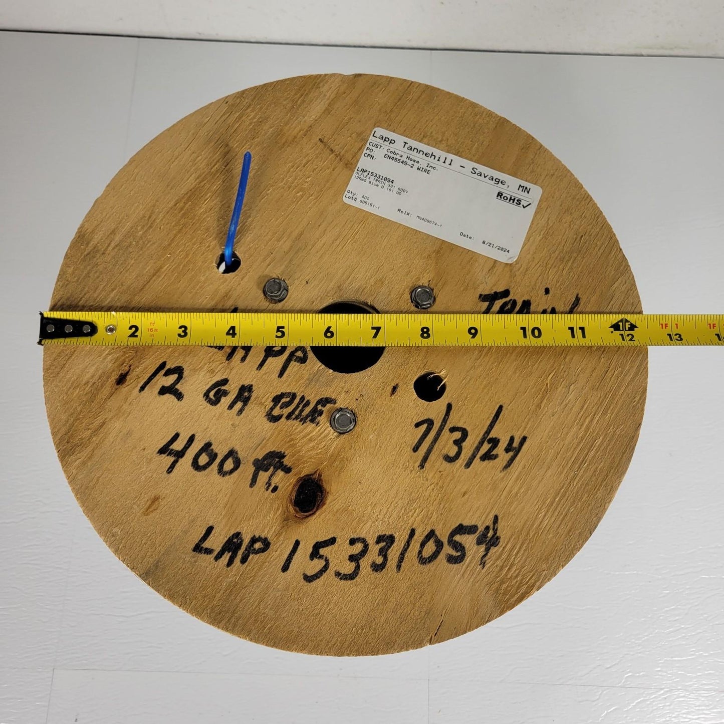 Partial Reel 340ft Lapp Tannehill Lap15331054 OLFLEX Train 331 600V 12AWG Blue