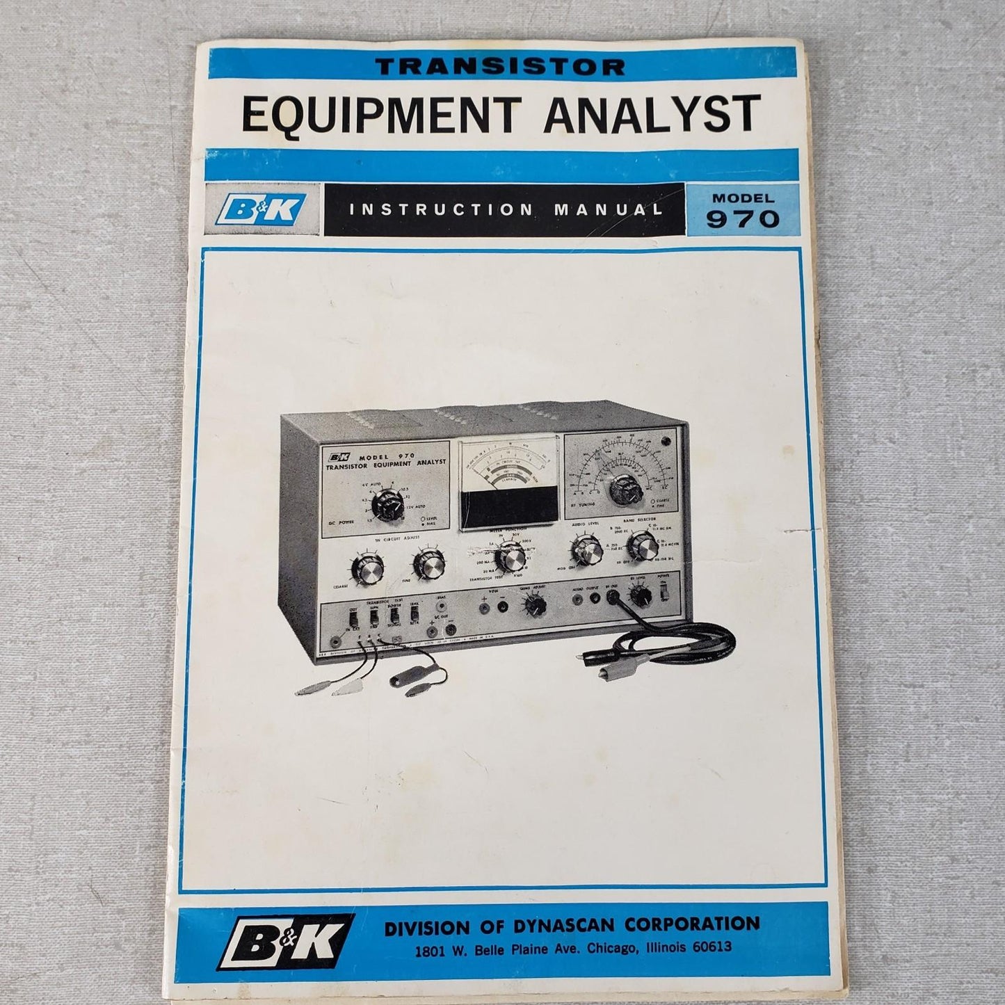 B&K Dynascan 970 Vintage Transistor Equipment Analyst with Instruction Manual