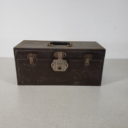 VintageSteel Metal Toolbox Storage Box Bin 14"x6"x6-1/2" for Storing Tools Parts