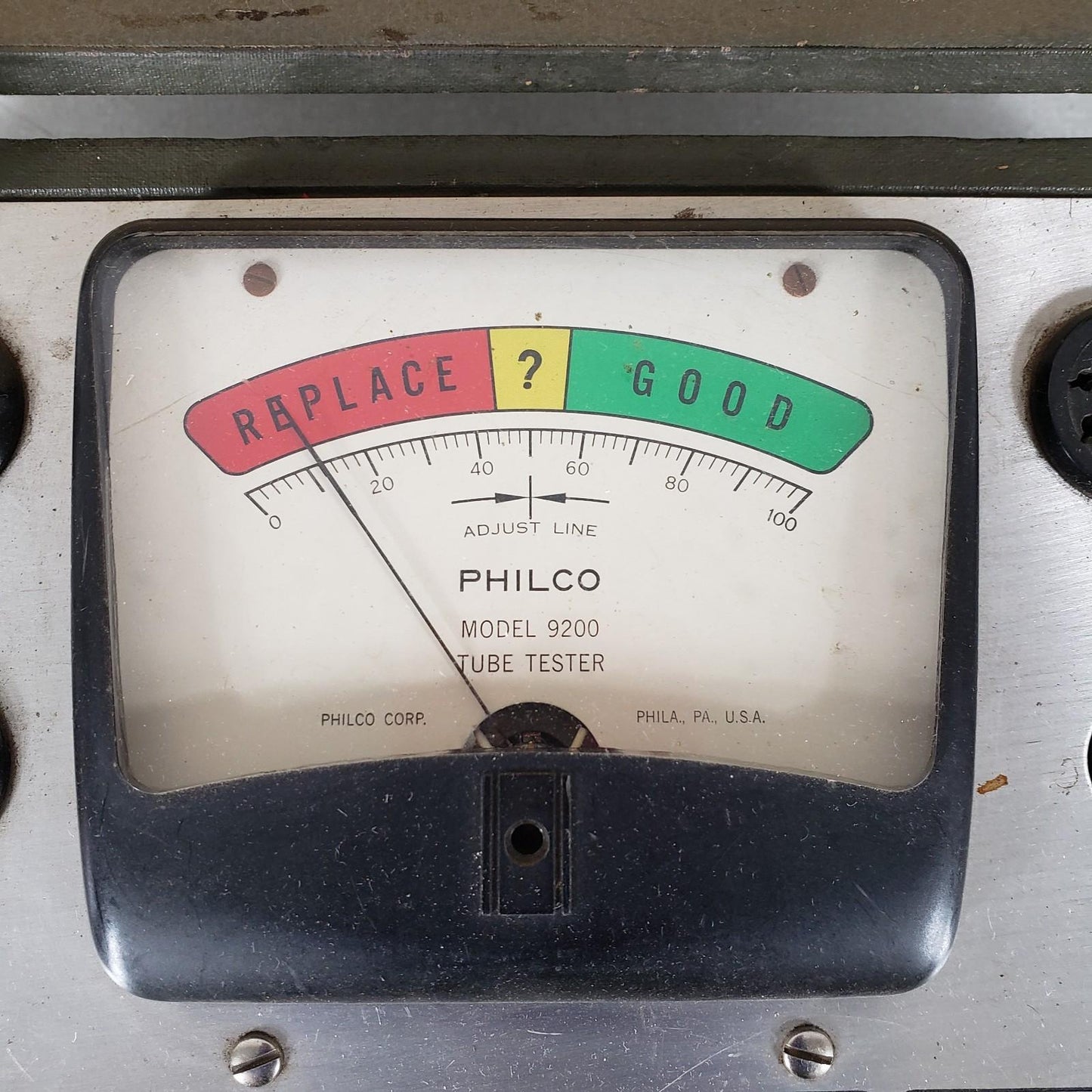 Vintage PHILCO 9200 Vacuum Tube Tester with Original Instructions