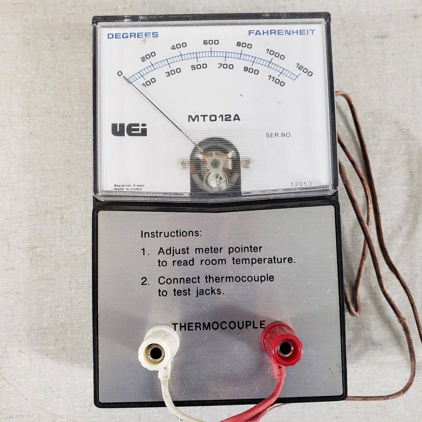 UEI MTO12A High Temperature Tester 0-1200 Fahrenheit with Original Instructions