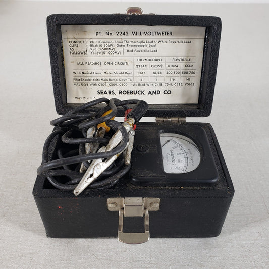 Vintage Sears Roebuck 2242 Millivoltmeter Made by Simpson Thermocouple Meter