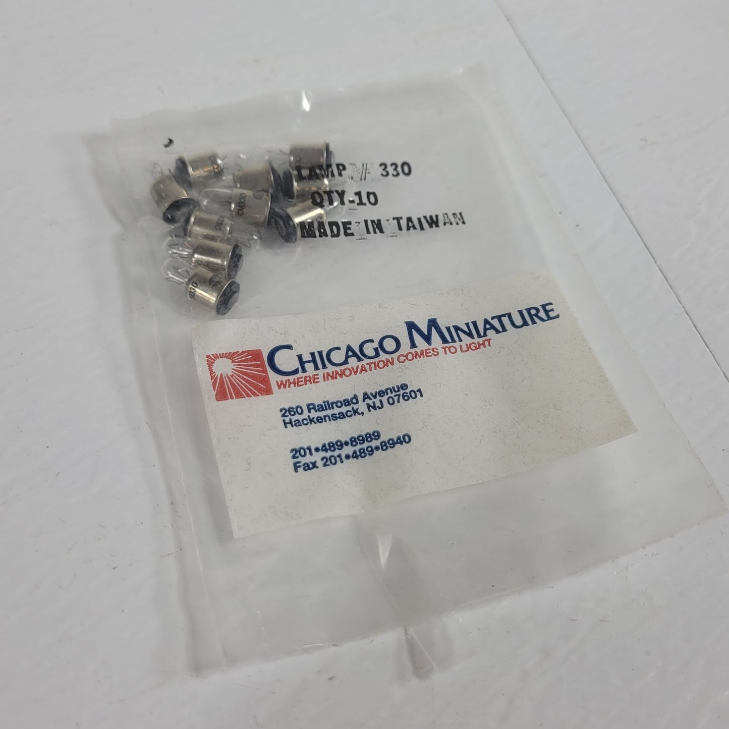 10-Pack Chicago Miniature 330 Miniature Light BULB Lamp 14.0V .08A