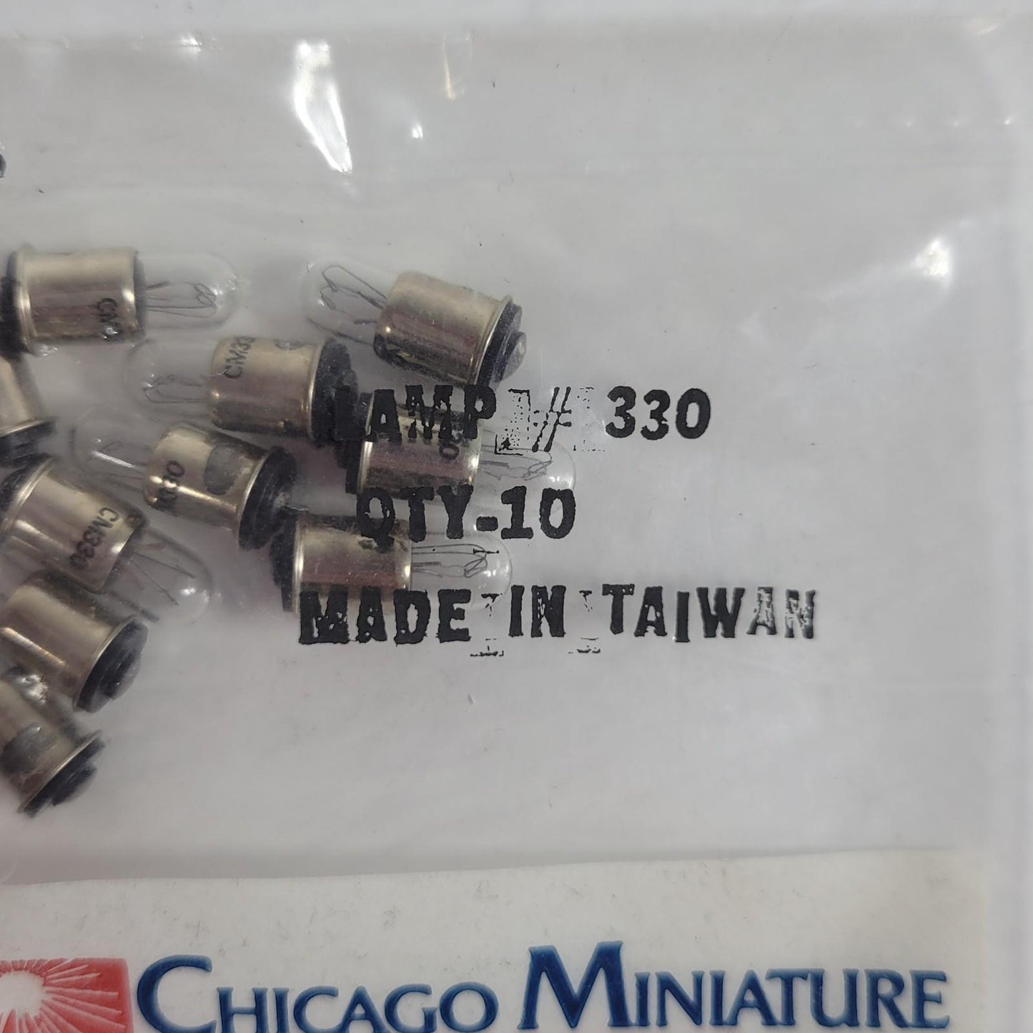 10-Pack Chicago Miniature 330 Miniature Light BULB Lamp 14.0V .08A