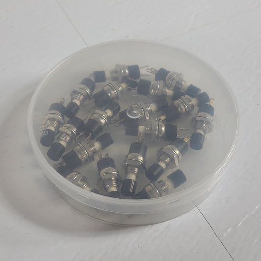 18 Pack E-Switch / RS PRO PS1024ABLK Pushbutton Switch,SPST-NO,OFF-(ON),Round B
