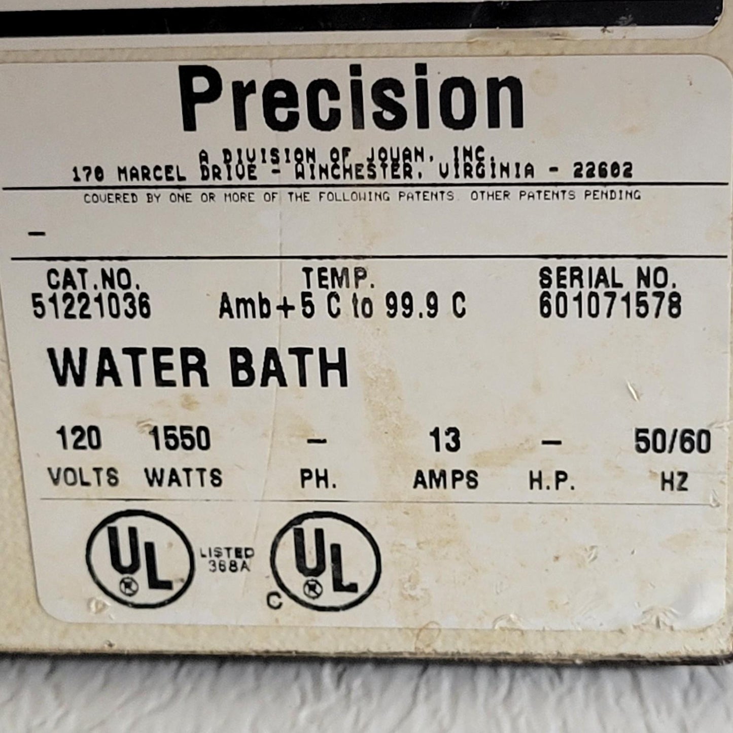 Tested Precision 270 Circulating Water Bath 23 Gallon +5-99°C 120V 13A 1550W