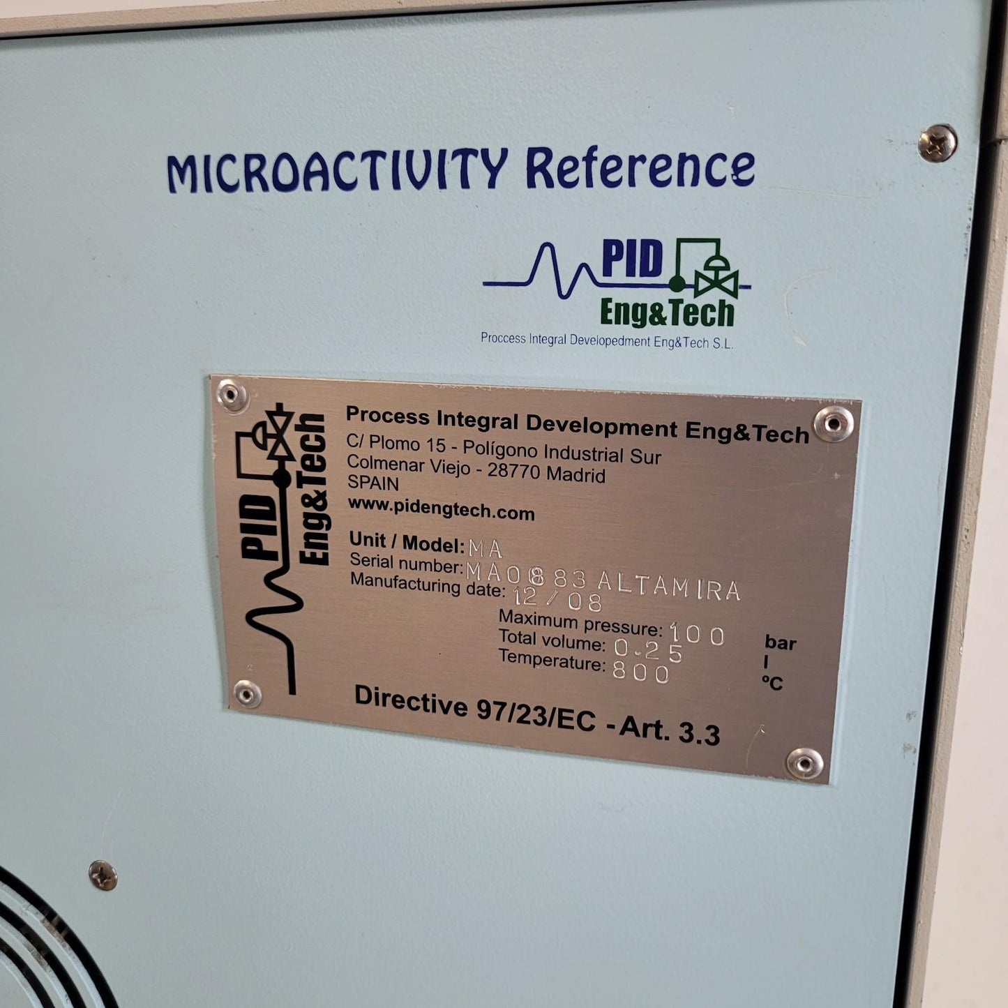 POWERS ON: PID & ENG MICROACTIVITY Reference Catalytic Reactor Testing System