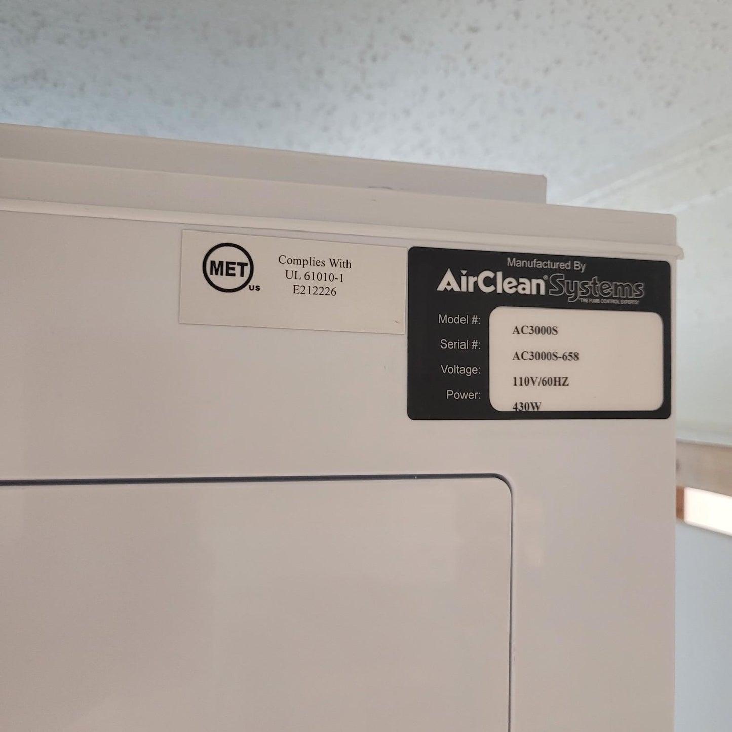 TESTED AirClean Systems AC3000S 36" Ductless Fume Hood Sliding Sash 4x Filters