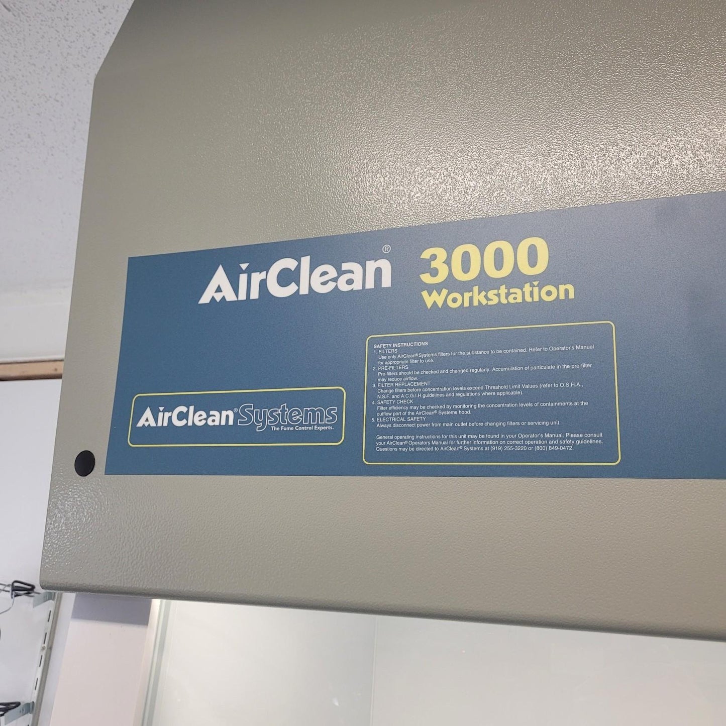 TESTED AirClean Systems AC3000S 36" Ductless Fume Hood Sliding Sash 4x Filters