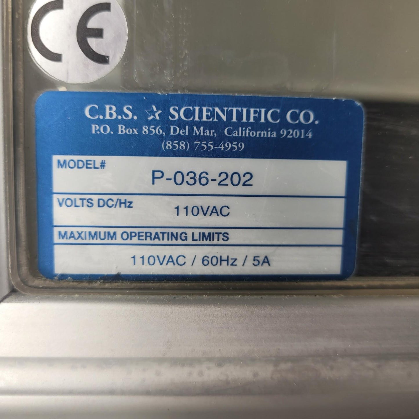 C.B.S Scientific P-036-202 36" PCR Workstation Dead Air Box UV Fluorescent