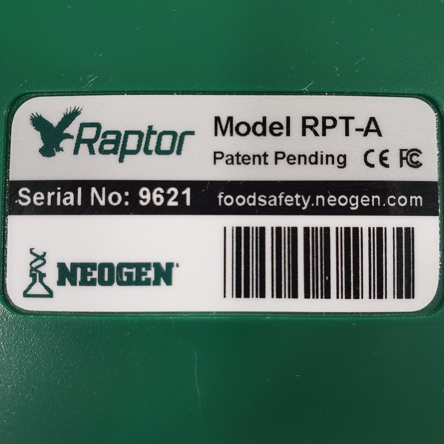 Neogen Raptor RPT-A PRT-A Automated 1-3 Sample Analysis Platform Food Safety