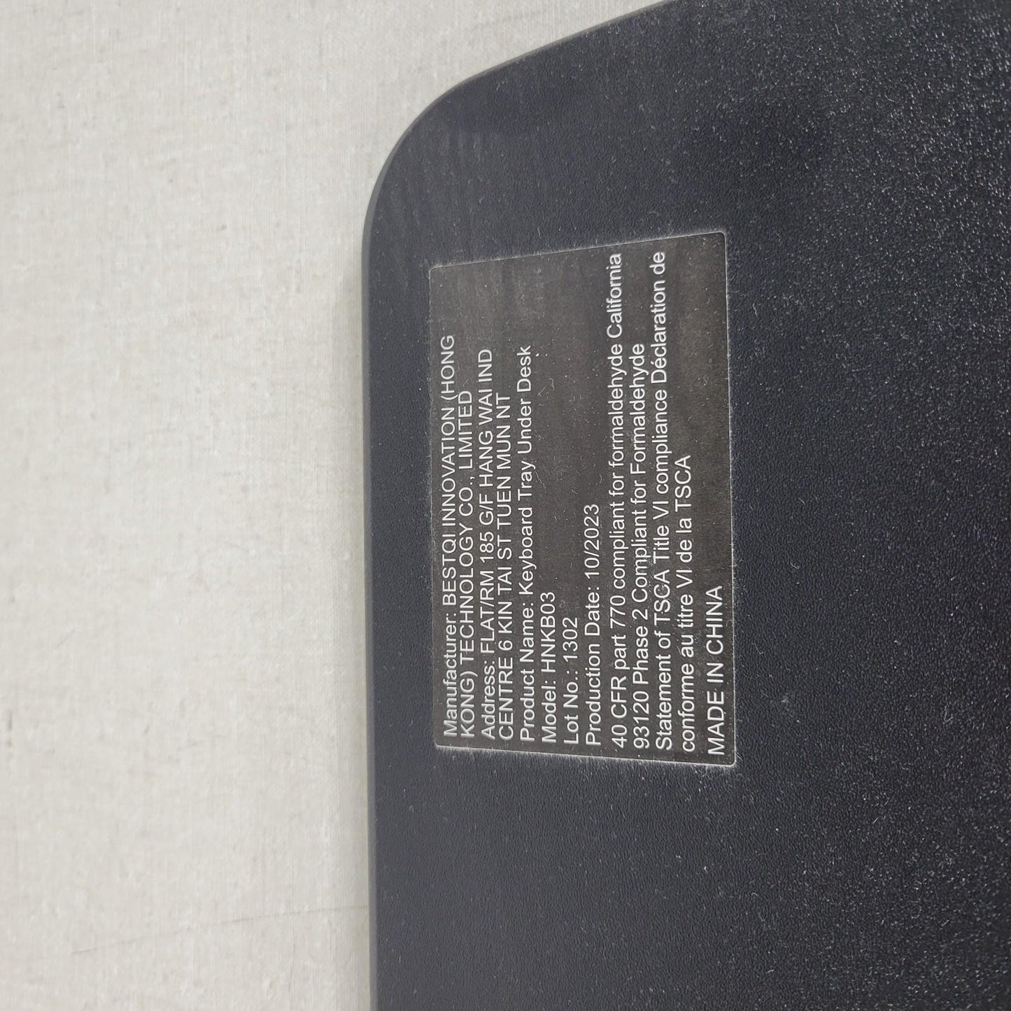 Huanuo HNKB03 Adjustable Keyboard Tray 25" W x 9.8" D w/ Gel Wrist Rest