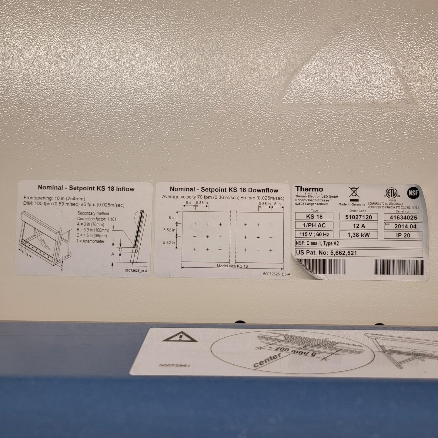 Thermo Scientific HERAsafe KS 18 Class II NSF A2 6' Biological Safety Cabinet