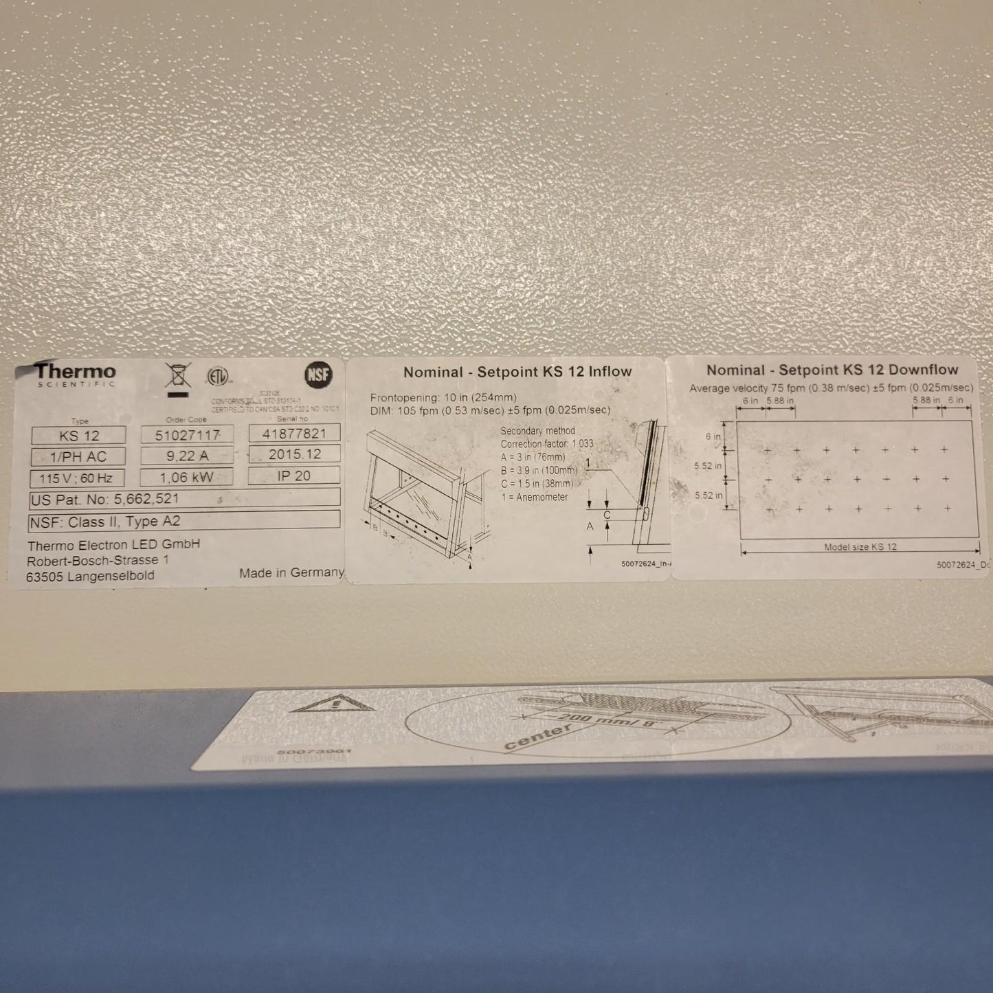 Thermo HERAsafe KS 12 Class II A2 Biological Safety Cabinet 4ft NSF 51027117