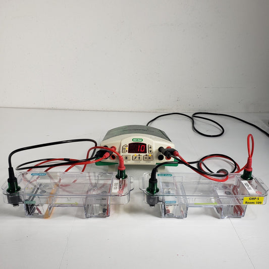 TESTED Bio-Rad PowerPac Basic Tabletop Electrophoresis System w 2 Mini-sub Cells