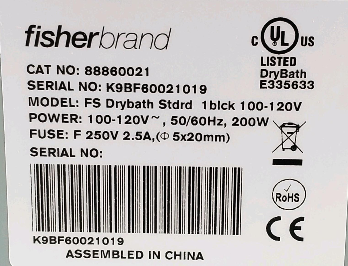 TESTED Fischer Scientific FS Drybath Standard 1 Block Isotemp 100-120V 200W