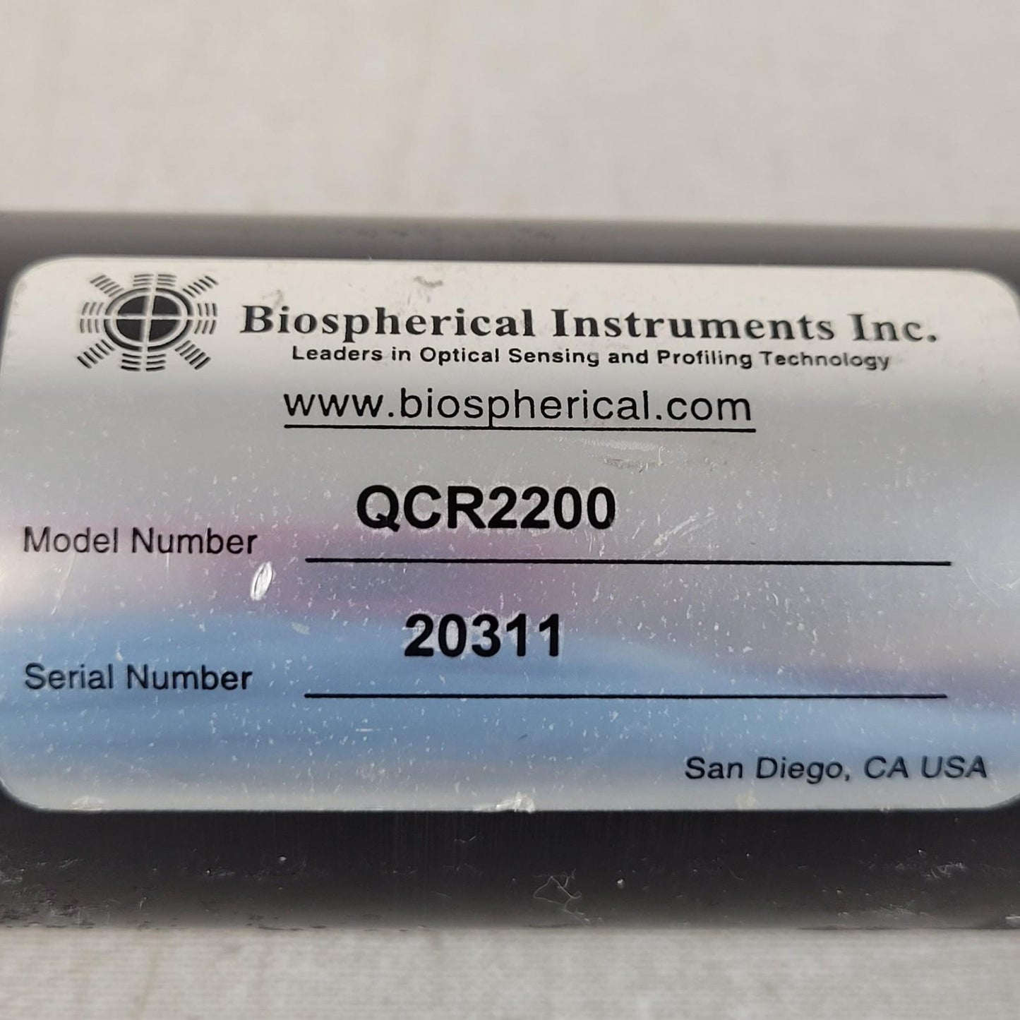 BIOSPHERICAL INSTRUMENTS INC. QCR2200 Surface Refer. Radiometer Serial #: 20311