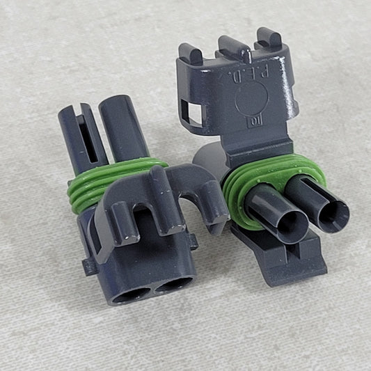 2 Units Aptiv Delphi 12015378-B 2-Pin Automotive Electrical Connector Plug