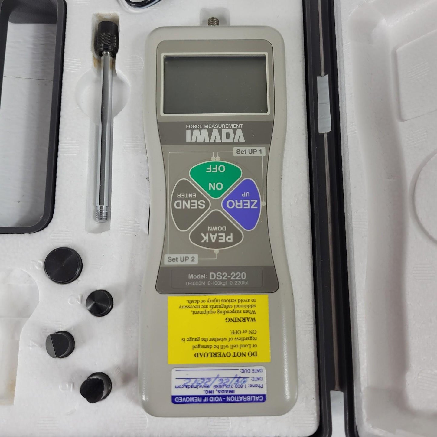 IMADA DS2220 Digital Force Measurement Gauge Kit, Range: 220 lbs, 100 kg, 1000N