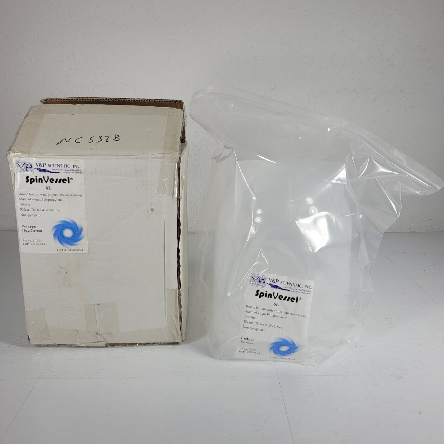 V&P SCIENTIFIC VP830SV6L SpinVessel 6 Liter Round Bottom with Projections