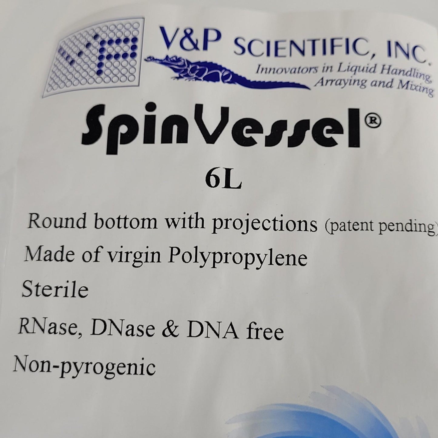 V&P SCIENTIFIC VP830SV6L SpinVessel 6 Liter Round Bottom with Projections
