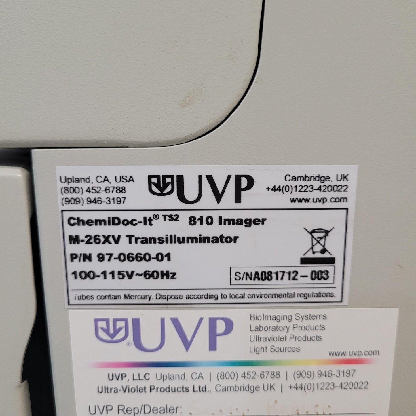 TESTED UVP ChemiDoc-It TS2 Touch Screen Digital Chemiluminescent Blot Imager