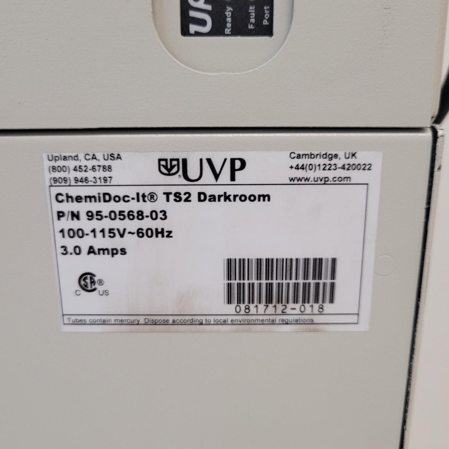 TESTED UVP ChemiDoc-It TS2 Touch Screen Digital Chemiluminescent Blot Imager