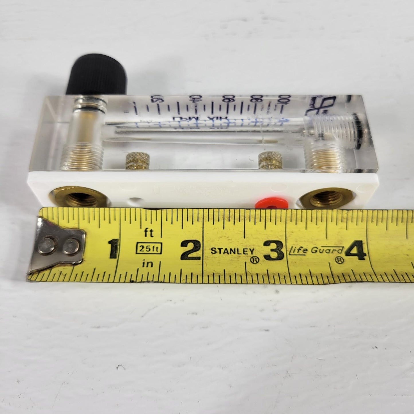 Cole Parmer 2A18 Clear Acrylic Flowmeter 10-100 Liters Per Min 150°F Max Temp
