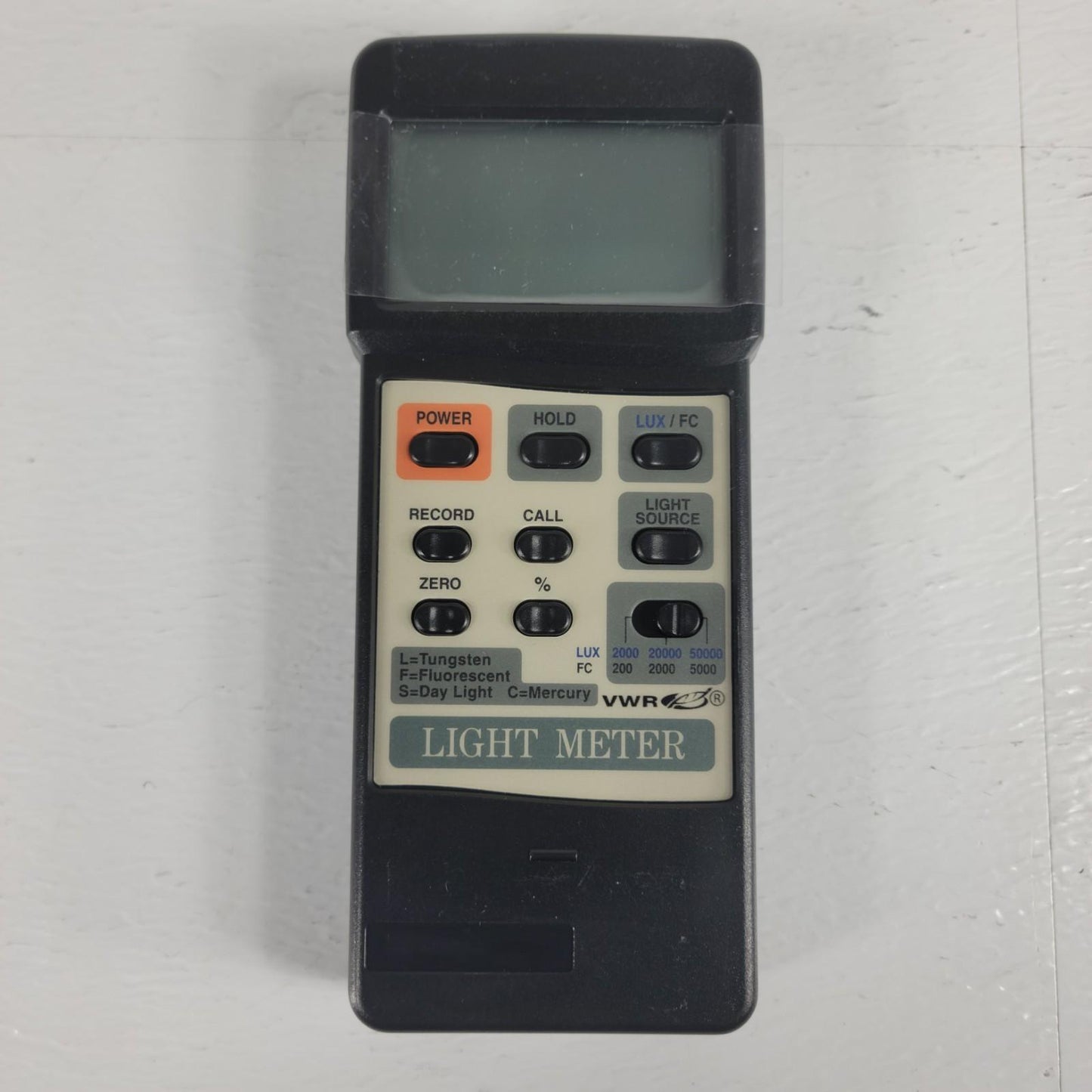 VWR Pro Light Meter w/Light Sensor 0-50000 LUX/0-5000 FC 4 Light Source Options