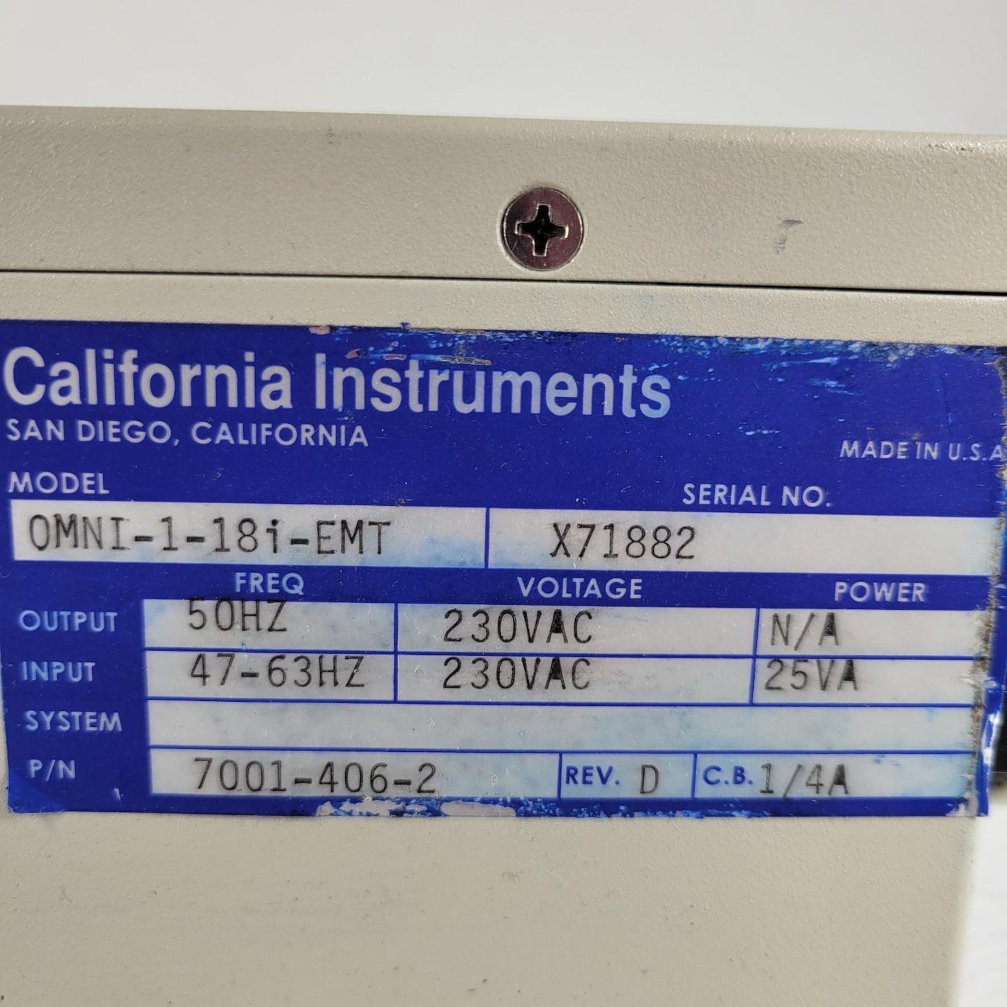 California Instruments OMNI118iEMT AIF500 AC Power Source Analyzer 230VAC