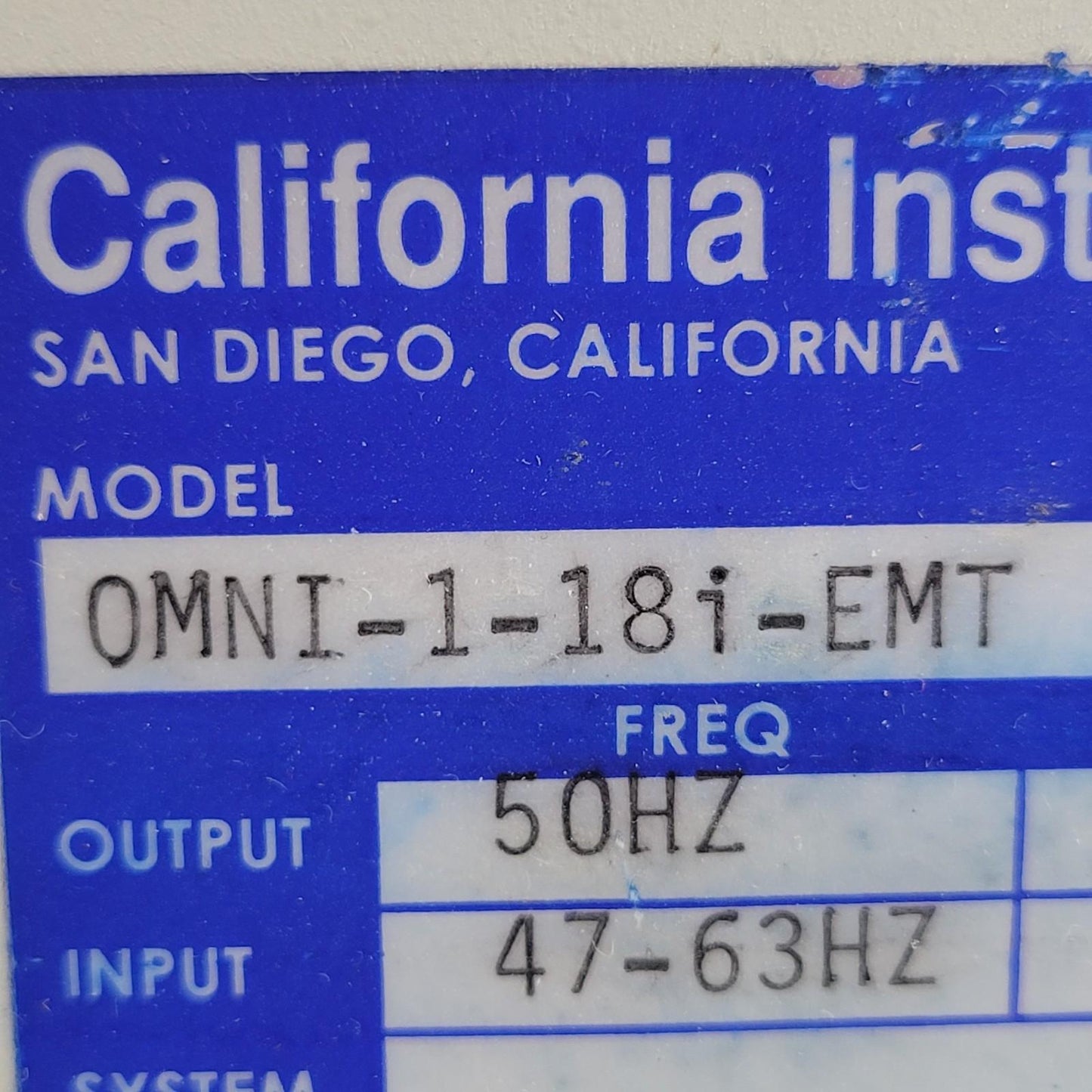 California Instruments OMNI118iEMT AIF500 AC Power Source Analyzer 230VAC