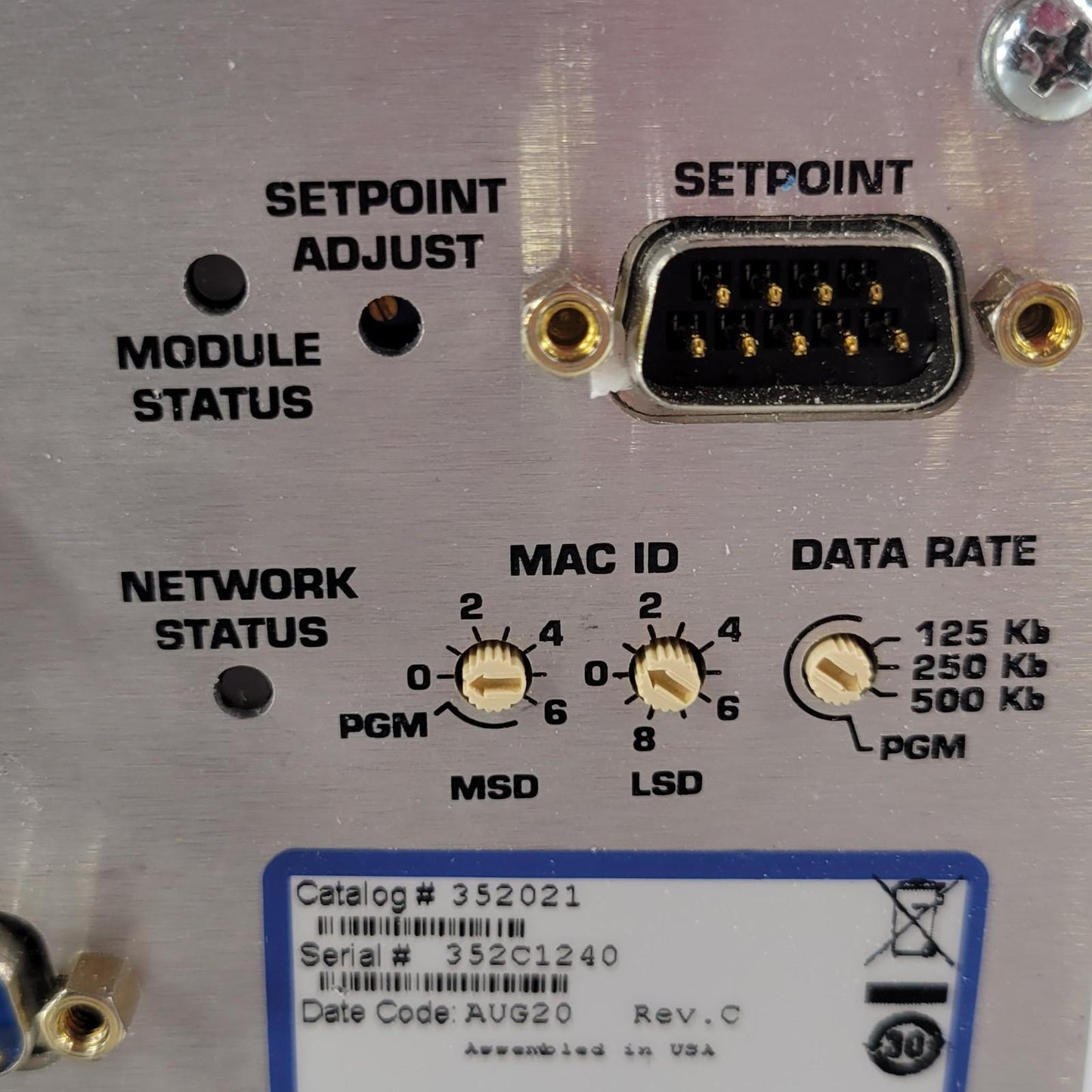 MKS GRANVILLE-PHILLIPS 352021 352 Vacuum Gauge Controller with DeviceNet Connect