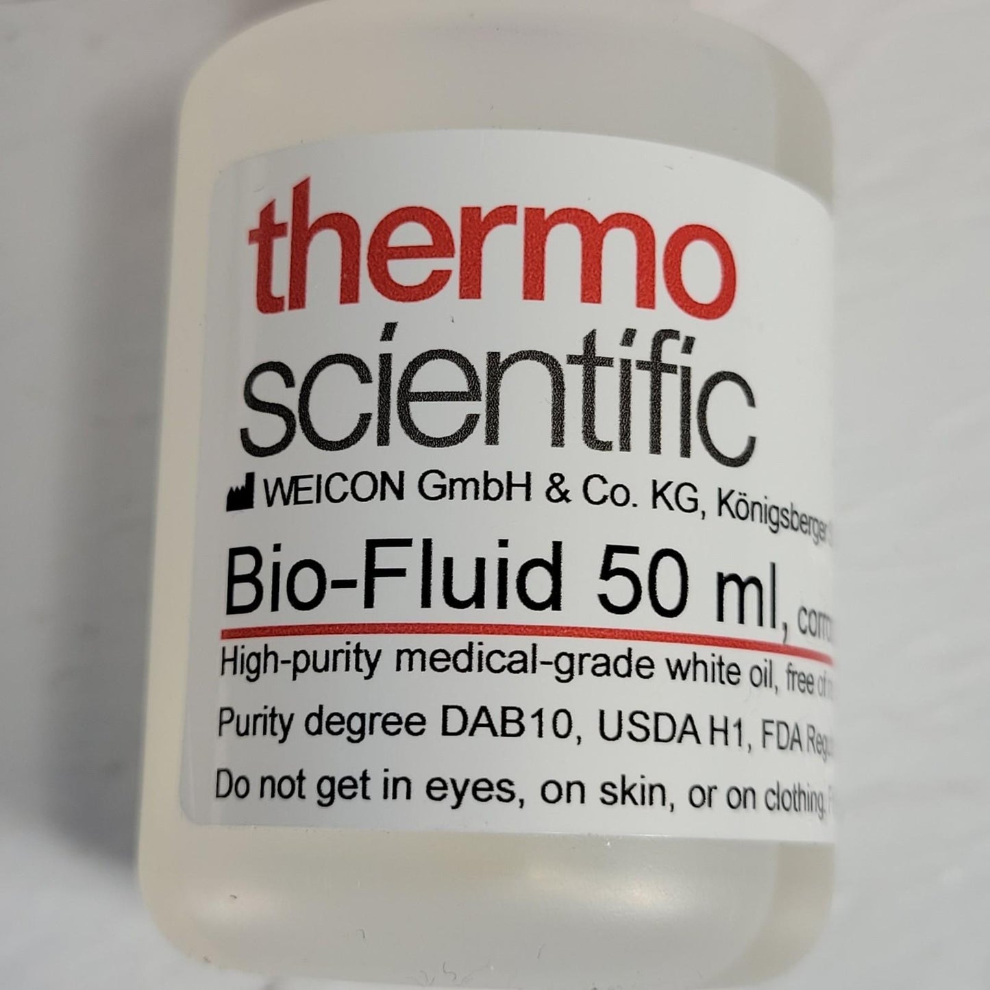 THERMO SCIENTIFIC 70009824 Bio-Fluid 50 mL High Purity Medical Grade White Oil